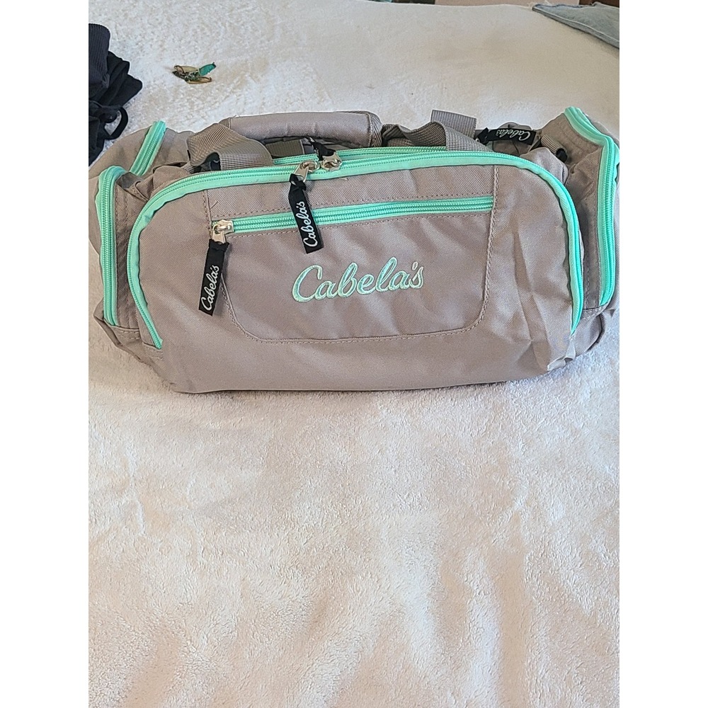 Cabela's Teal Gray Catch All Gear Duffel Fishing Bag *Missing Strap
